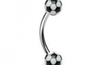 Piercing do obočí - fotbalový míč - OB01083-W