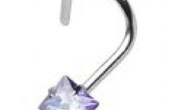 Stříbrný piercing do nosu - zirkon 3x3 mm - N01071-A
