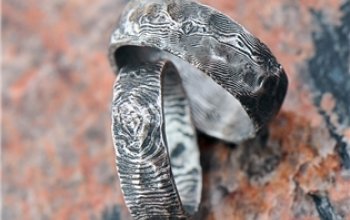 KREDUM® Hynek Kalista Pánský kovaný prsten Damasteel Natura - velikost 61 - KS1005-61