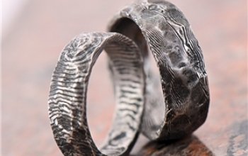KREDUM® Hynek Kalista Pánský kovaný prsten Damasteel Natura - velikost 61 - KS1005-61