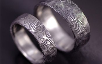 KREDUM® Hynek Kalista Pánský kovaný prsten Damasteel Natura - velikost 61 - KS1005-61