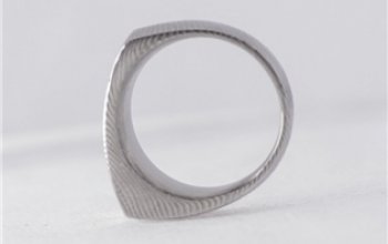 KREDUM® Hynek Kalista Kovaný prsten damasteel diamant 1,7 mm - Cleans - velikost 50 - KS6007-50