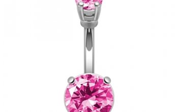 Piercing do pupíku se zirkony - WP01193-C