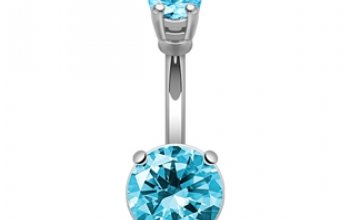 Piercing do pupíku se zirkony - WP01193-C