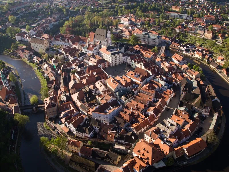 Let balónem nad Českým Krumlovem