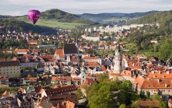 Let balónem nad Českým Krumlovem