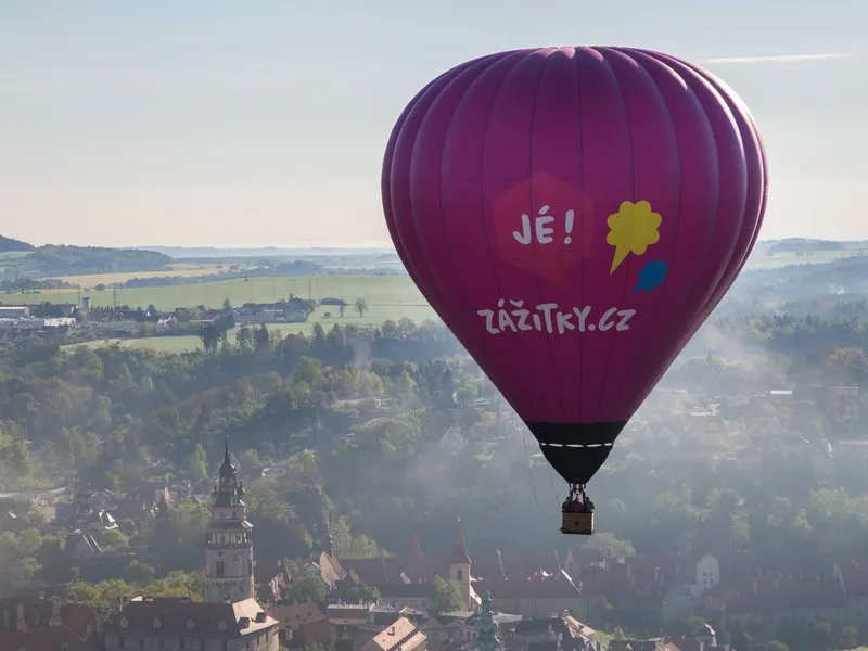 Let balónem nad Českým Krumlovem