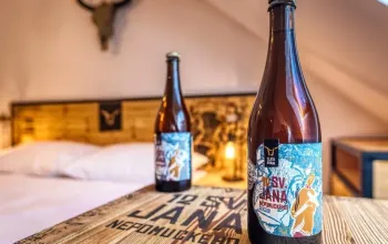 Pivní hotel s pípou na pokoji a wellness v pivních lázních