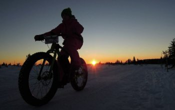 Jízda na sněhu na fatbike