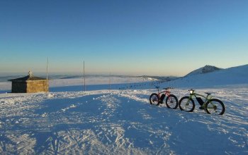 Jízda na sněhu na fatbike