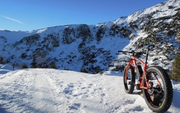 Jízda na sněhu na fatbike