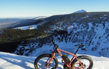 Jízda na sněhu na fatbike
