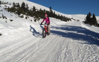 Jízda na sněhu na fatbike