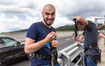 Bungee jumping z nejvyššího mostu ČR