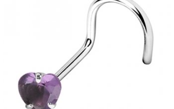 Zahnutý piercing do nosu - srdíčko 3 mm - N01057-P