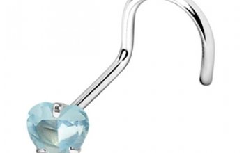 Zahnutý piercing do nosu - srdíčko 3 mm - N01057-P