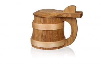 Dřevěný korbel: dekorační