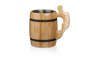 Dřevěný korbel s nerezovou vložkou