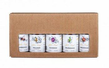 Přírodní dárkové balení ovocných pálenek: 5×0,05 l