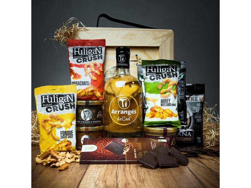 Dárková bedna s páčidlem pro muže s rumem Ti Arrangés de Ced' - Citron Gingembre 0,7l – 32% Celá ČR