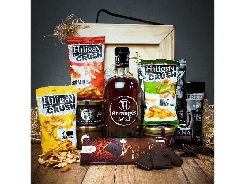 Dárková bedna s páčidlem pro muže s rumem Ti Arrangés de Ced' - Citron Gingembre 0,7l – 32% Celá ČR