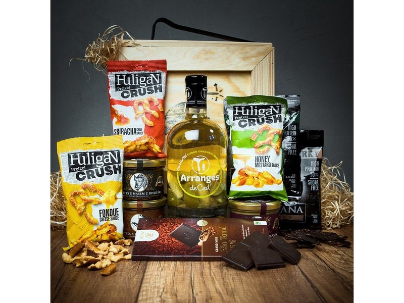 Dárková bedna s páčidlem pro muže s rumem Ti Arrangés de Ced' - Citron Gingembre 0,7l – 32% Celá ČR