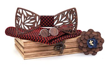 Dřevěný motýlek: Dárkový set s broží