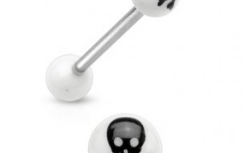 Piercing do jazyku - lebka - PJ01049-K