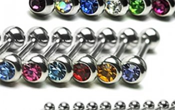 Piercing do jazyka - kamínek - PJ01016-TZ