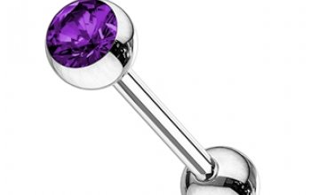 Piercing do jazyka - kamínek - PJ01016-TZ
