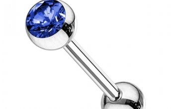 Piercing do jazyka - kamínek - PJ01016-TZ