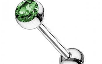 Piercing do jazyka - kamínek - PJ01016-TZ