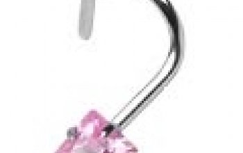 Stříbrný piercing do nosu - zirkon 3x3 mm - N01071-K