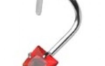 Stříbrný piercing do nosu - zirkon 3x3 mm - N01071-K