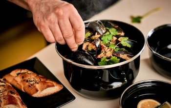 3chodové gurmánské menu s mušlemi