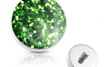 Microdermal - ozdobná část zdobená třpytkami - MD01036-GOLD