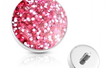 Microdermal - ozdobná část zdobená třpytkami - MD01036-GOLD