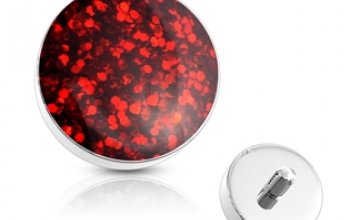 Microdermal - ozdobná část zdobená třpytkami - MD01036-GOLD