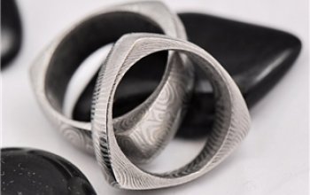 KREDUM® Hynek Kalista Pánský kovaný prsten Damasteel Delta - velikost 69 - KS1004-69