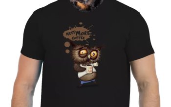 Vtipné tričko Bastard: Potřebuju víc kafe