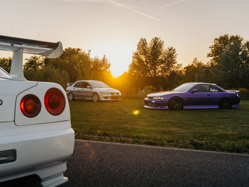 Jízda nebo drift na polygonu v japonských legendách