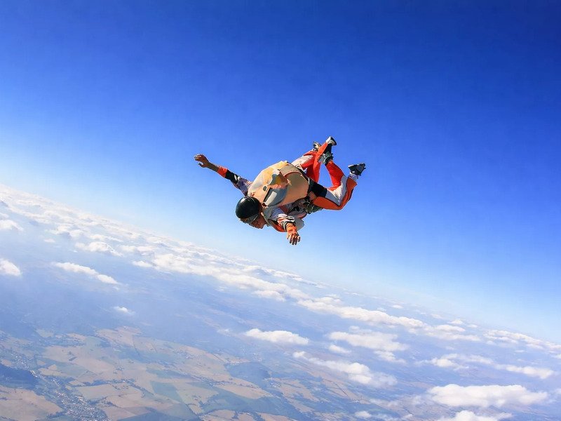 Tandemový seskok z 6 kilometrů