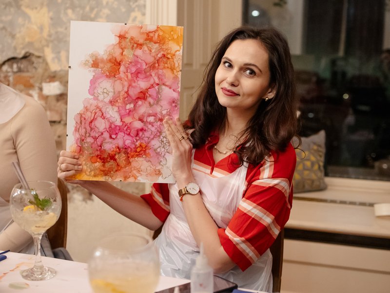 Zážitkové abstraktní malování lihovými inkousty