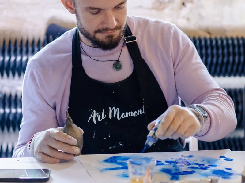 Zážitkové abstraktní malování lihovými inkousty