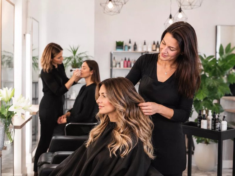 Luxusní vlasová proměna s balayage, střihem a profesionálním líčením