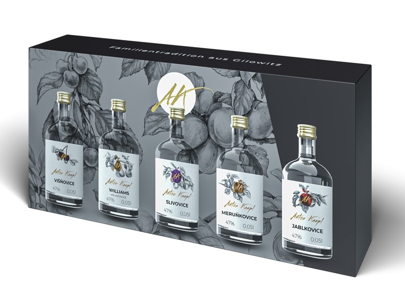 Dárkové balení luxusních ovocných pálenek: 5×0,05 l