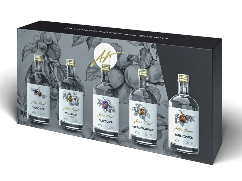 Dárkové balení luxusních ovocných pálenek: 5×0,05 l