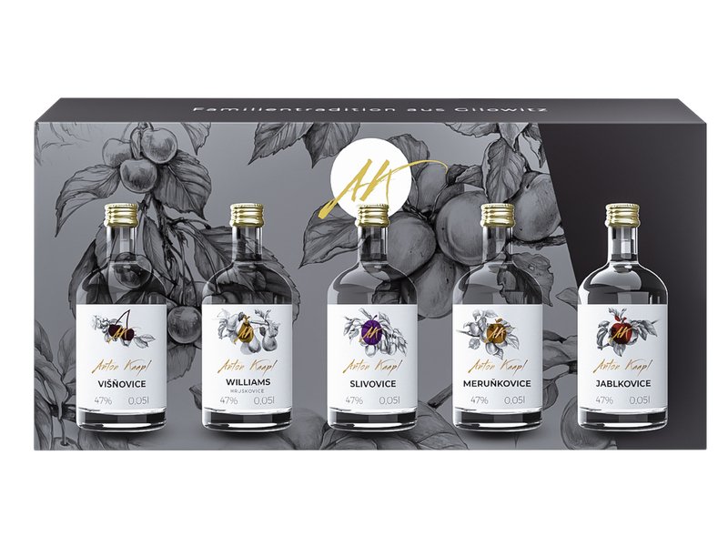 Dárkové balení luxusních ovocných pálenek: 5×0,05 l