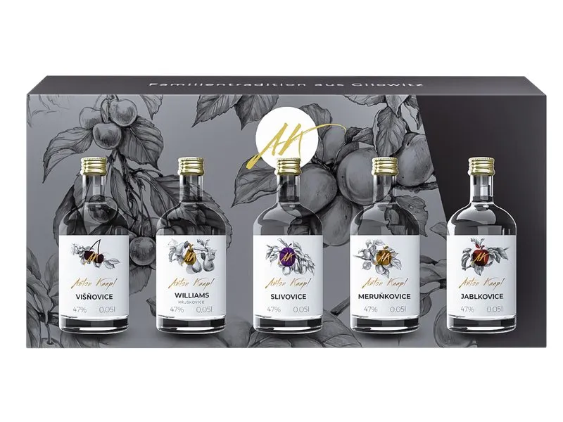 Dárkové balení luxusních ovocných pálenek: 5×0,05 l
