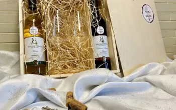 Dárkové balení vína: 2 láhve + 2 skleničky